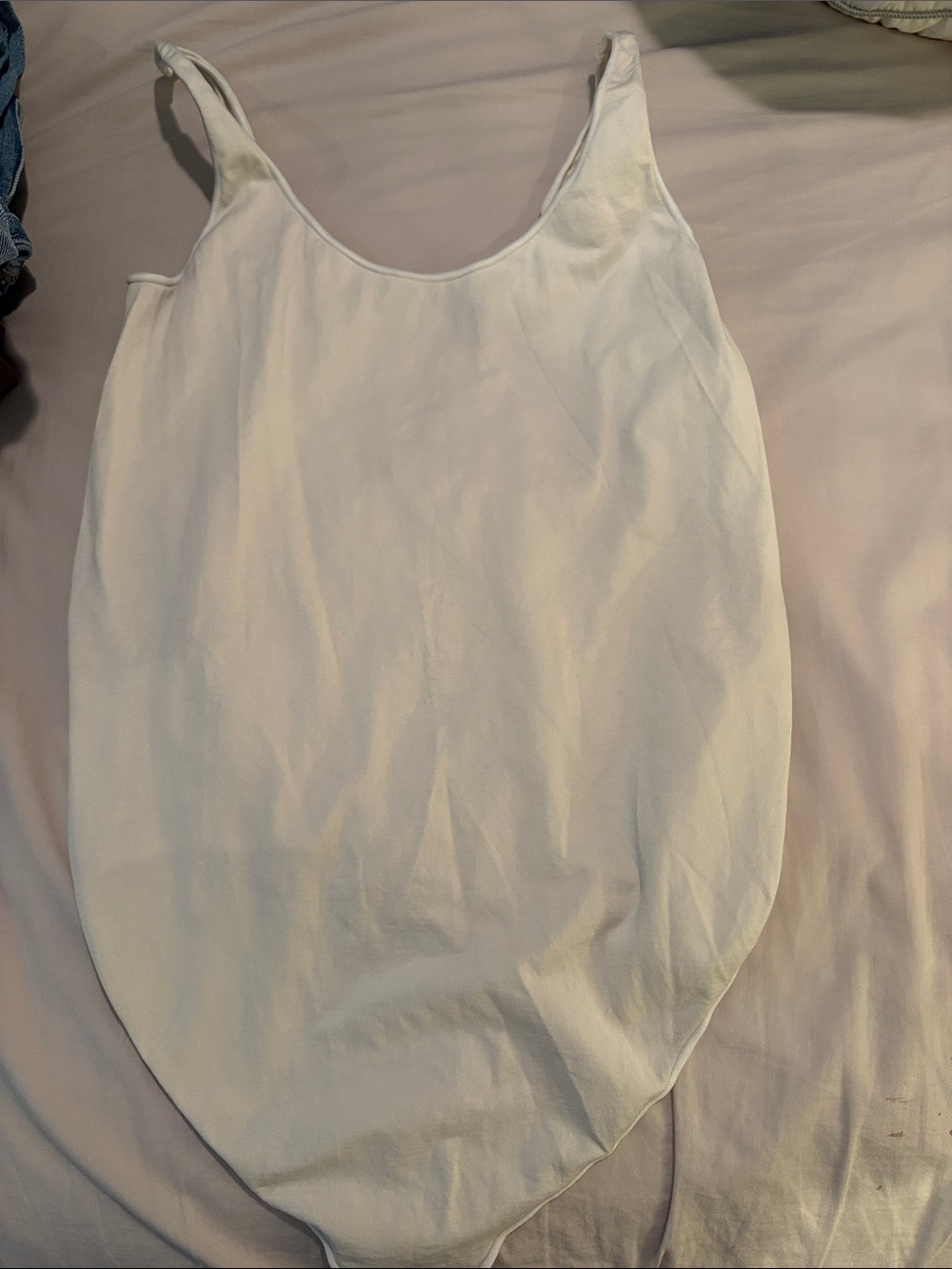 SKIMS White Scoop Neck Tank Bodysuit